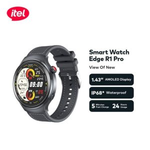itel Smart Watch Edge R1 Pro O43 1.43″AMOLED IP68 Fast Charging Grey